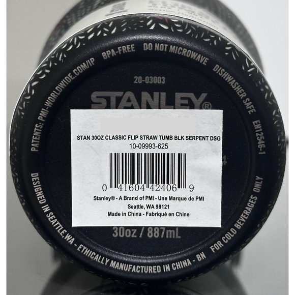 Stanley X Calia 30oz Stainless Steel IceFlow Flip Straw Tumbler - BLACK SERPENT - Picture 4 of 4